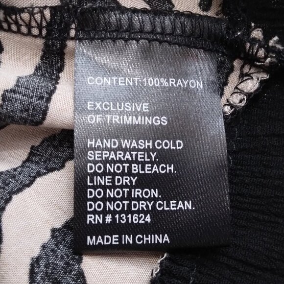 Caleaaa | Embroidered Zebra Print Tunic Blouse Top Black Tan | Size M - Picture 9 of 9